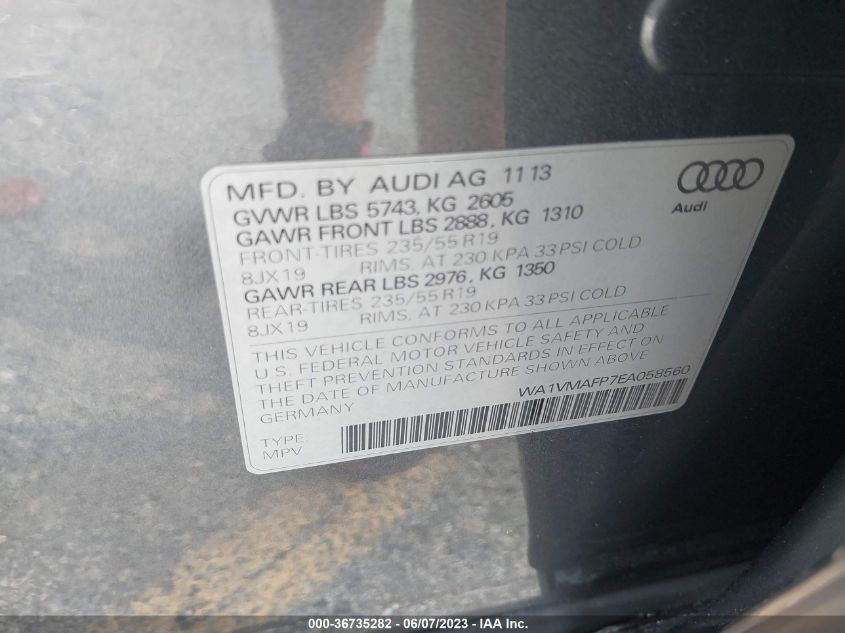 2014 AUDI Q5 TDI/PRESTIGE - WA1VMAFP7EA058560