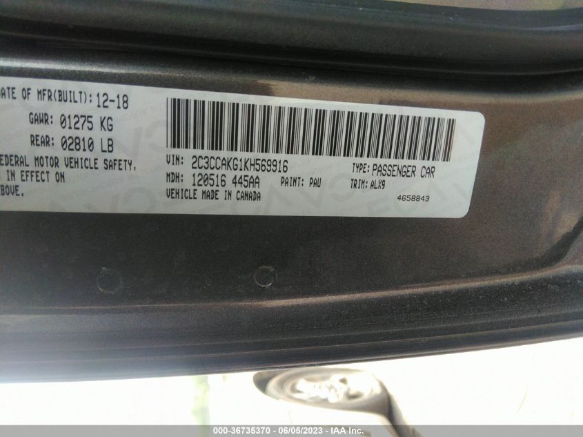 2019 CHRYSLER 300 LIMITED - 2C3CCAKG1KH569916