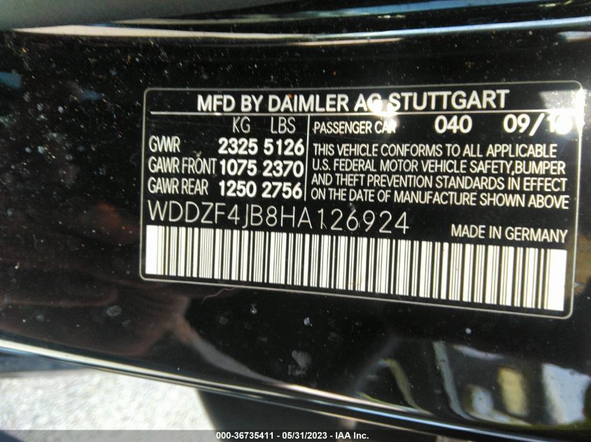 2017 MERCEDES-BENZ E-CLASS E 300 - WDDZF4JB8HA126924