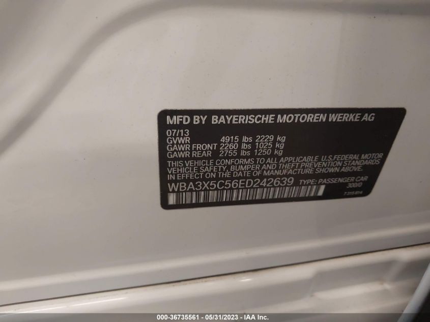 2014 BMW 3 SERIES GRAN TURISMO 328I XDRIVE - WBA3X5C56ED242639