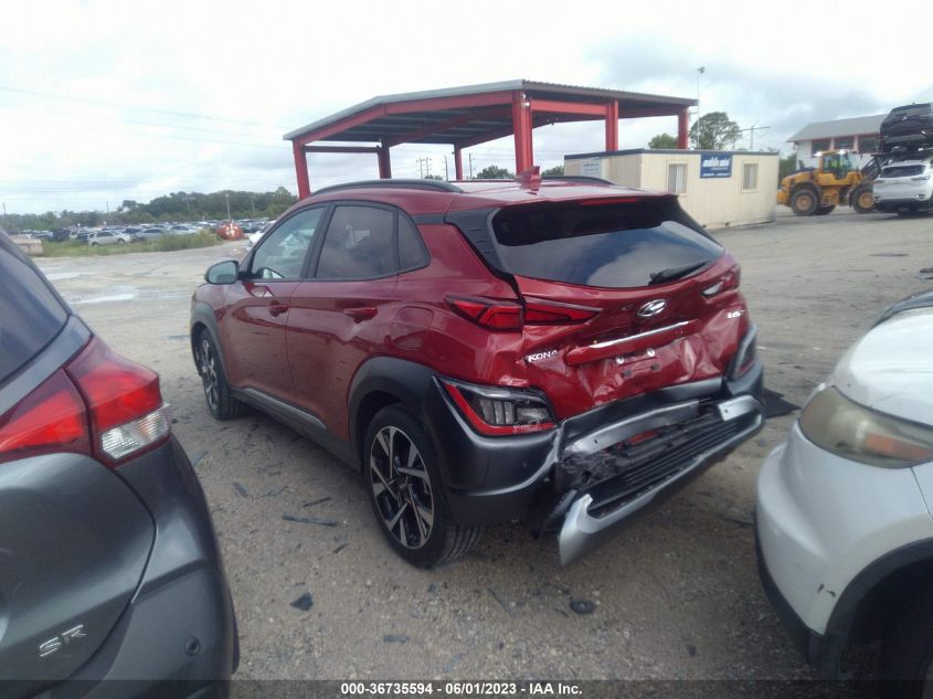 2022 HYUNDAI KONA LIMITED - KM8K53A33NU837325
