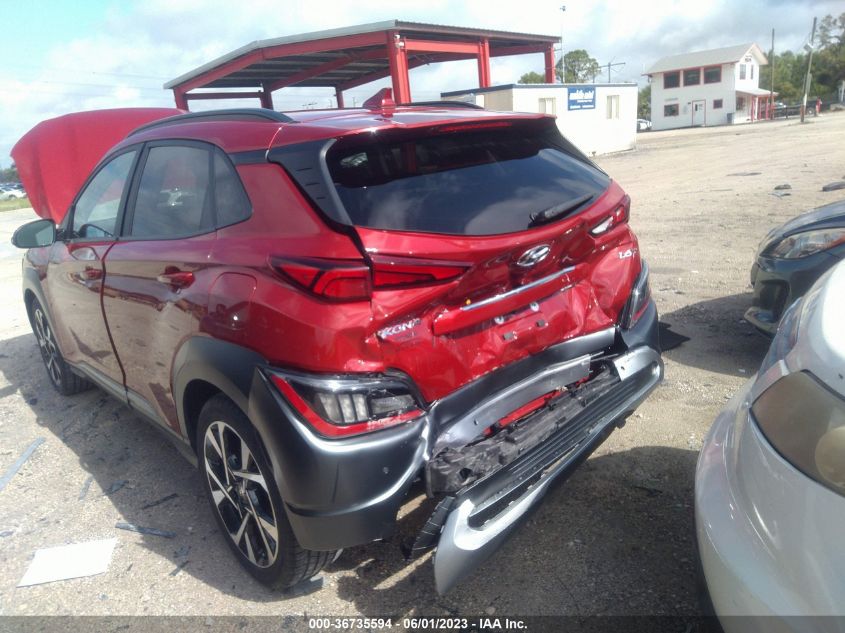 2022 HYUNDAI KONA LIMITED - KM8K53A33NU837325