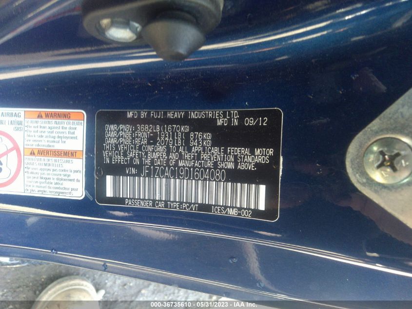 2013 SUBARU BRZ LIMITED - JF1ZCAC19D1604080