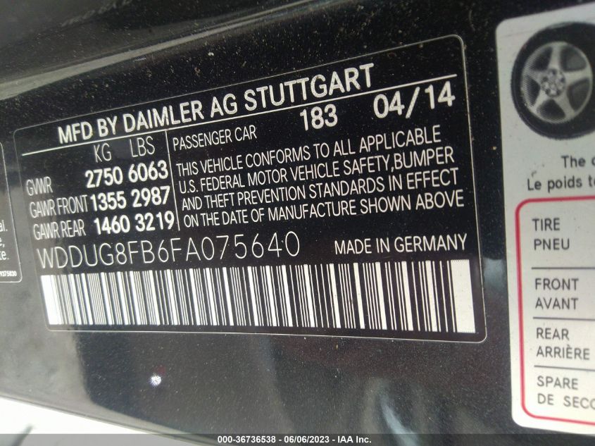 2015 MERCEDES-BENZ S 550 4MATIC WDDUG8FB6FA075640