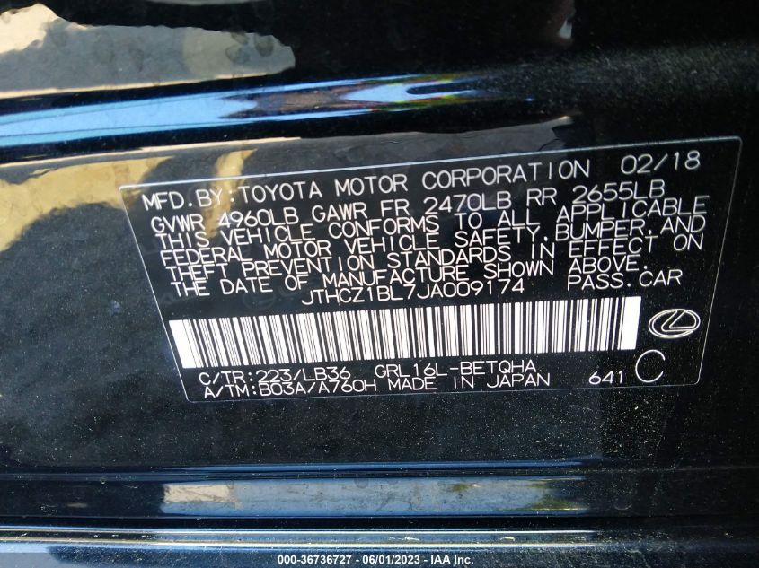 2018 LEXUS GS GS 350 - JTHCZ1BL7JA009174