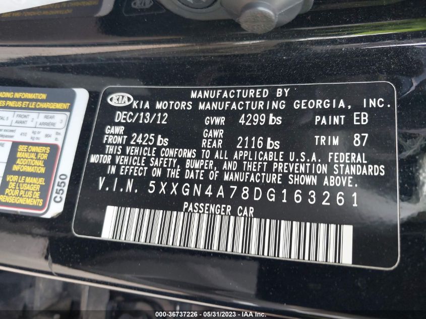 2013 KIA OPTIMA EX - 5XXGN4A78DG163261