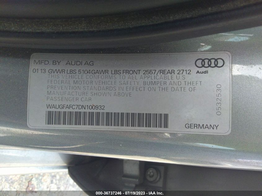 2013 AUDI A6 2.0T PREMIUM PLUS - WAUGFAFC7DN100932