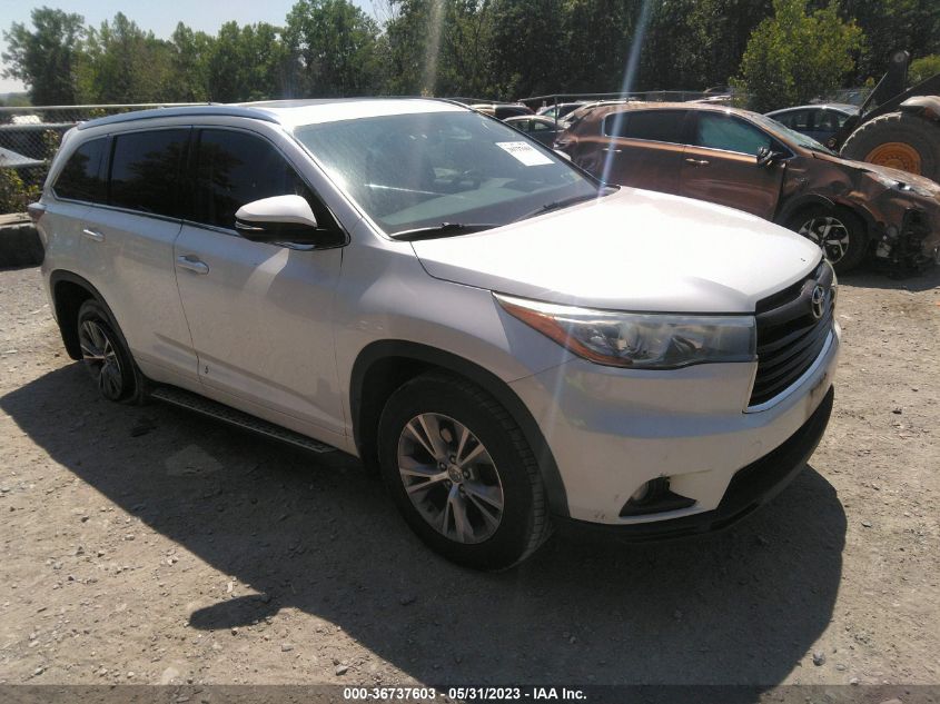 2015 TOYOTA HIGHLANDER XLE - 5TDJKRFH9FS096782