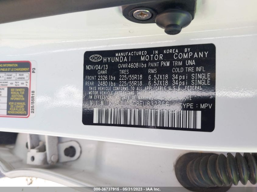 2014 HYUNDAI TUCSON LIMITED - KM8JUCAG8EU832266