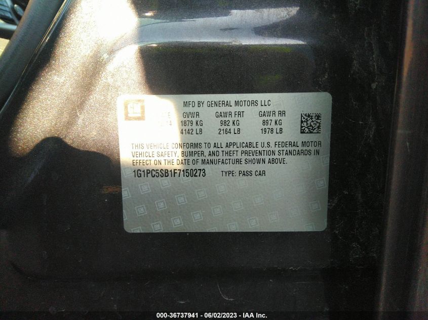 2015 CHEVROLET CRUZE LT - 1G1PC5SB1F7150273