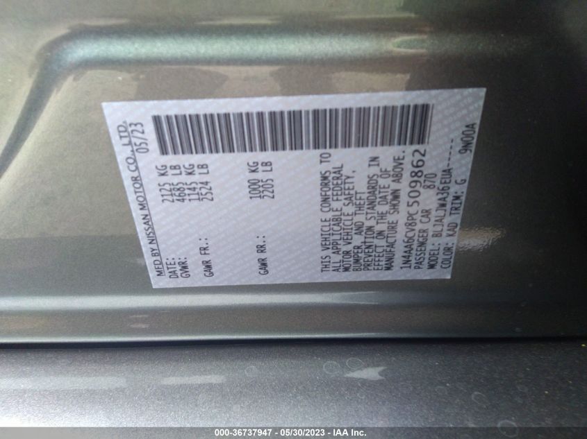 2023 NISSAN MAXIMA SV - 1N4AA6CV8PC509862