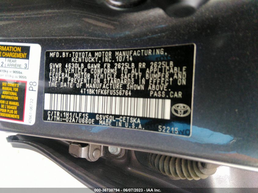 2015 TOYOTA CAMRY XSE/XLE - 4T1BK1FK6FU556764