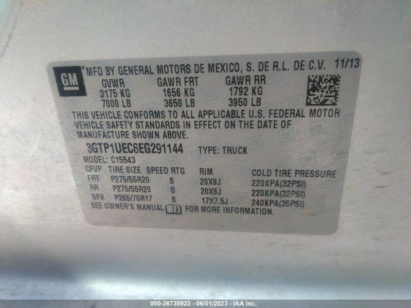 2014 GMC SIERRA 1500 SLE - 3GTP1UEC6EG291144