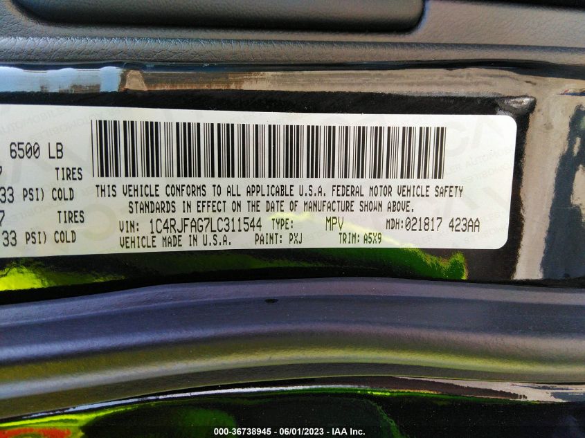 2020 JEEP GRAND CHEROKEE LAREDO E - 1C4RJFAG7LC311544