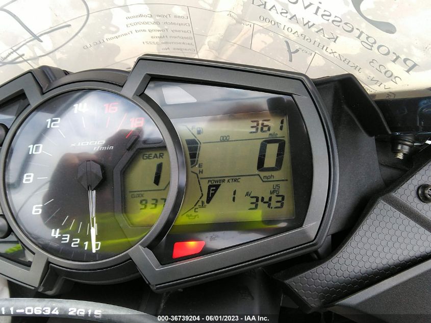 2023 KAWASAKI ZX636 K JKBZXJH16PA017000
