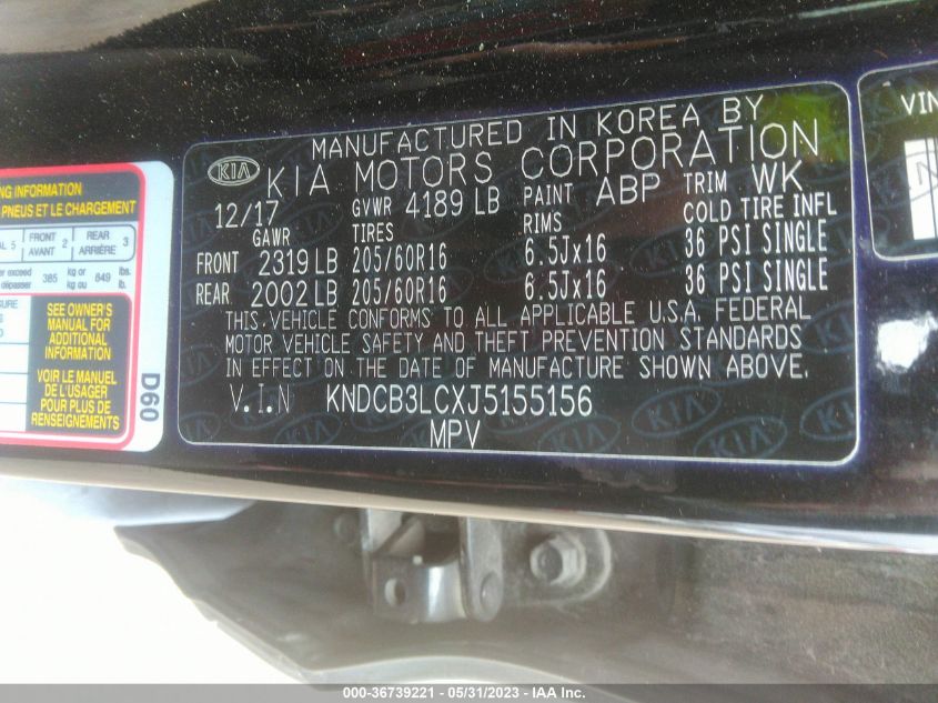 2018 KIA NIRO LX - KNDCB3LCXJ5155156