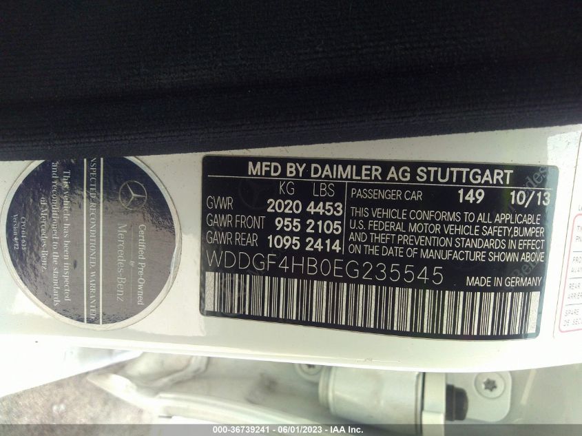 2014 MERCEDES-BENZ C-CLASS C 250 - WDDGF4HB0EG235545