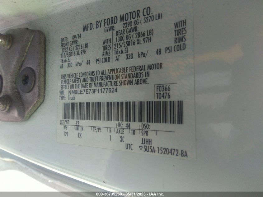 2015 FORD TRANSIT CONNECT XL - NM0LE7E73F1177624