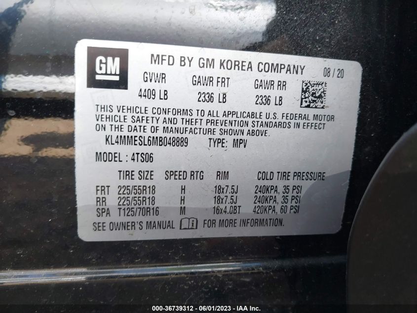 2021 BUICK ENCORE GX SELECT - KL4MMESL6MB048889