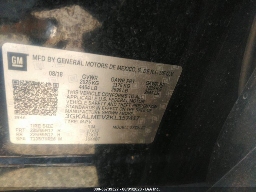 2019 GMC TERRAIN SLE - 3GKALMEV2KL157417