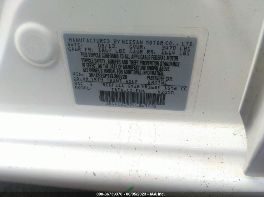 2014 NISSAN VERSA NOTE S PLUS - 3N1CE2CP7EL369728
