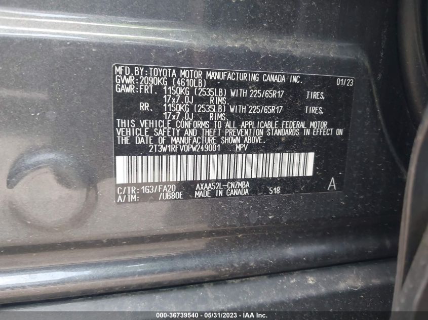 2023 TOYOTA RAV4 XLE - 2T3W1RFV0PW249001