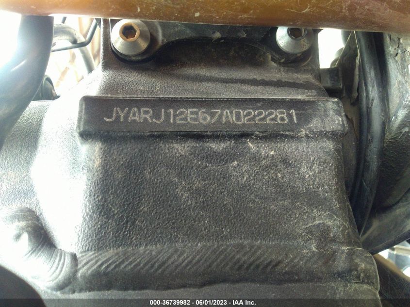 2007 YAMAHA YZFR6 L JYARJ12E67A022281