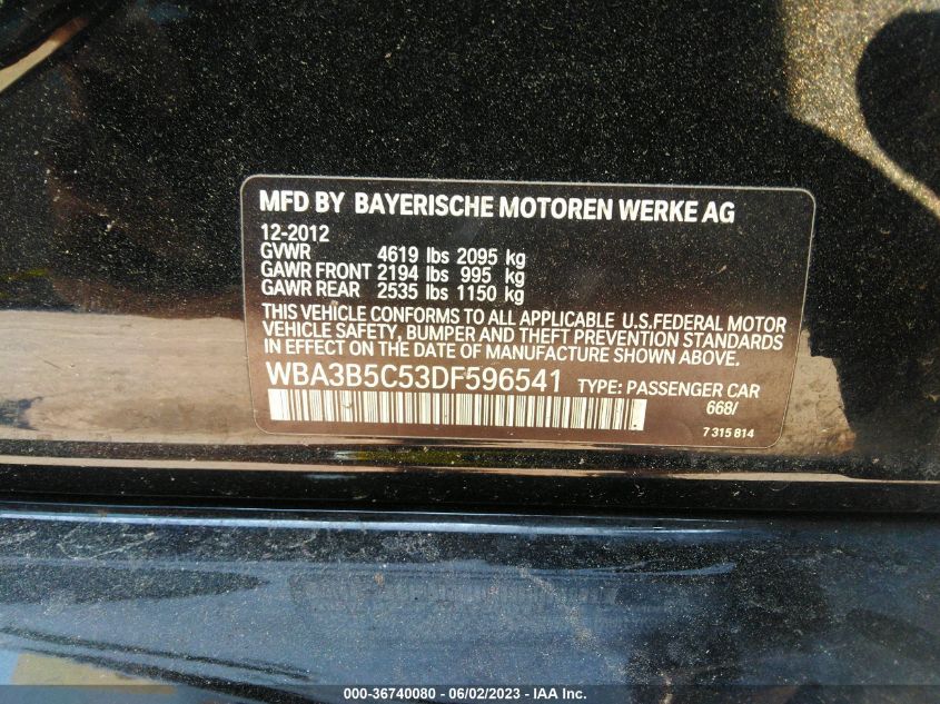 2013 BMW 3 SERIES 328I XDRIVE - WBA3B5C53DF596541