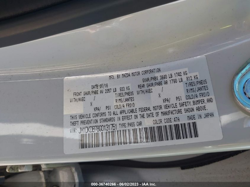 2016 MAZDA CX-3 SPORT - JM1DKDB78G0131751