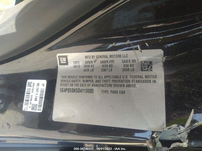 2013 BUICK VERANO LEATHER GROUP - 1G4PS5SK5D4113005