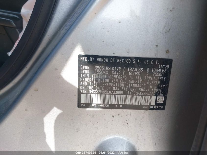 2020 HONDA FIT EX - 3HGGK5H85LM733888