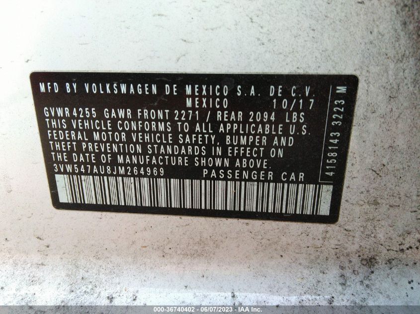 2018 VOLKSWAGEN GOLF GTI S/SE/AUTOBAHN - 3VW547AU8JM264969