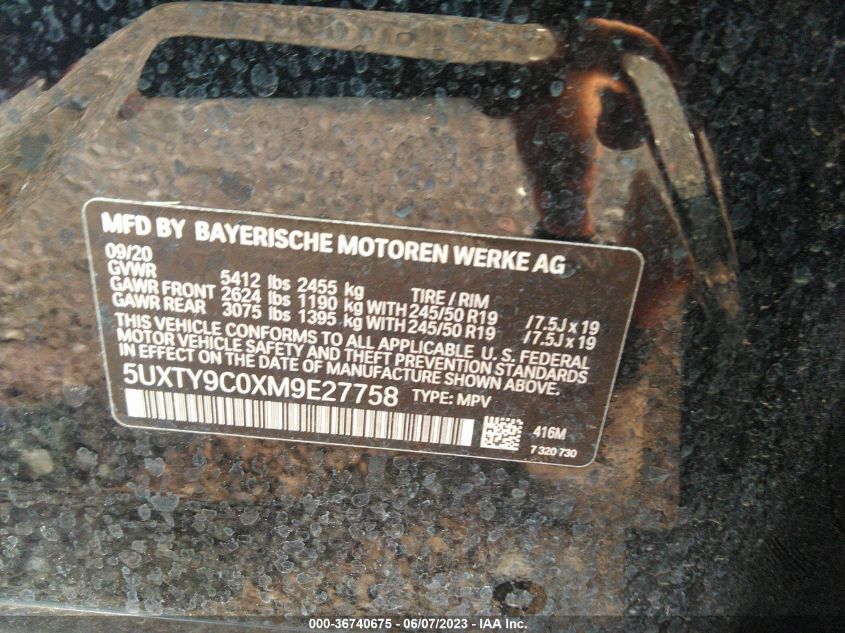 2021 BMW X3 M40I - 5UXTY9C0XM9E27758