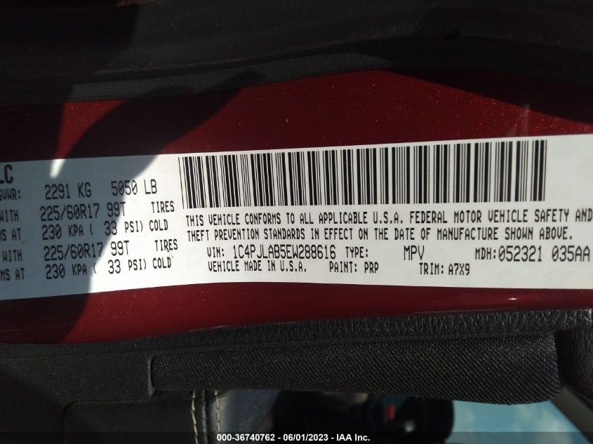 2014 JEEP CHEROKEE SPORT - 1C4PJLAB5EW288616