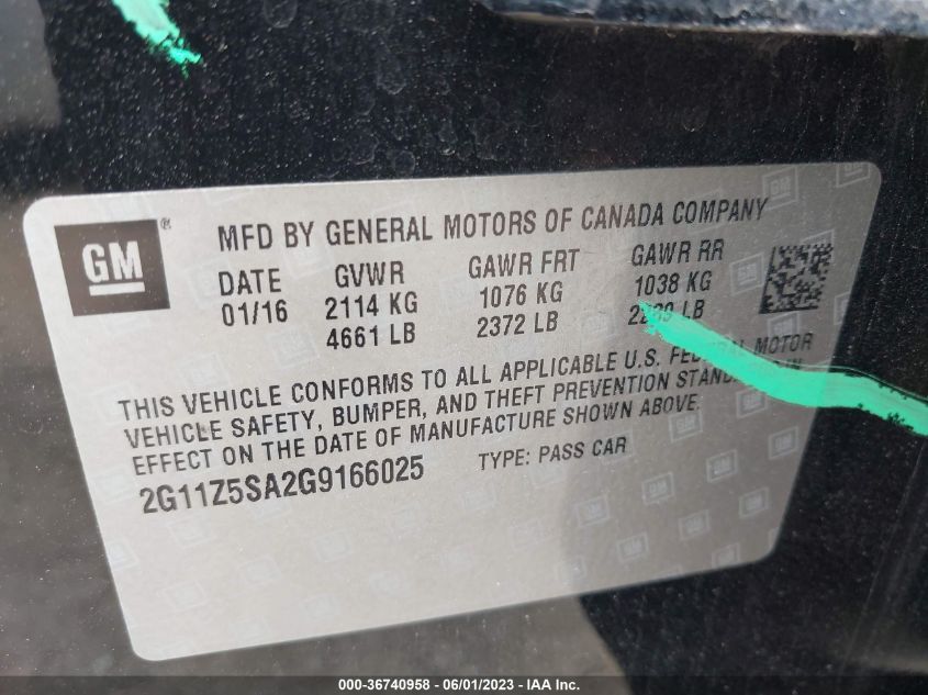 2016 CHEVROLET IMPALA LS - 2G11Z5SA2G9166025