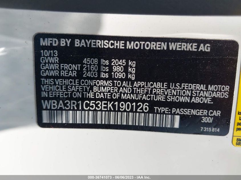 2014 BMW 4 SERIES 435I - WBA3R1C53EK190126