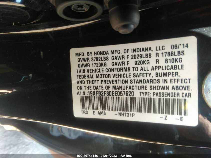 2014 HONDA CIVIC SEDAN EX - 19XFB2F80EE057620