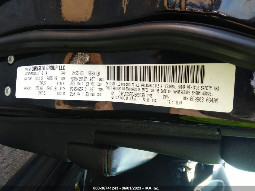 2014 JEEP CHEROKEE TRAILHAWK - 1C4PJMBS3EW309239