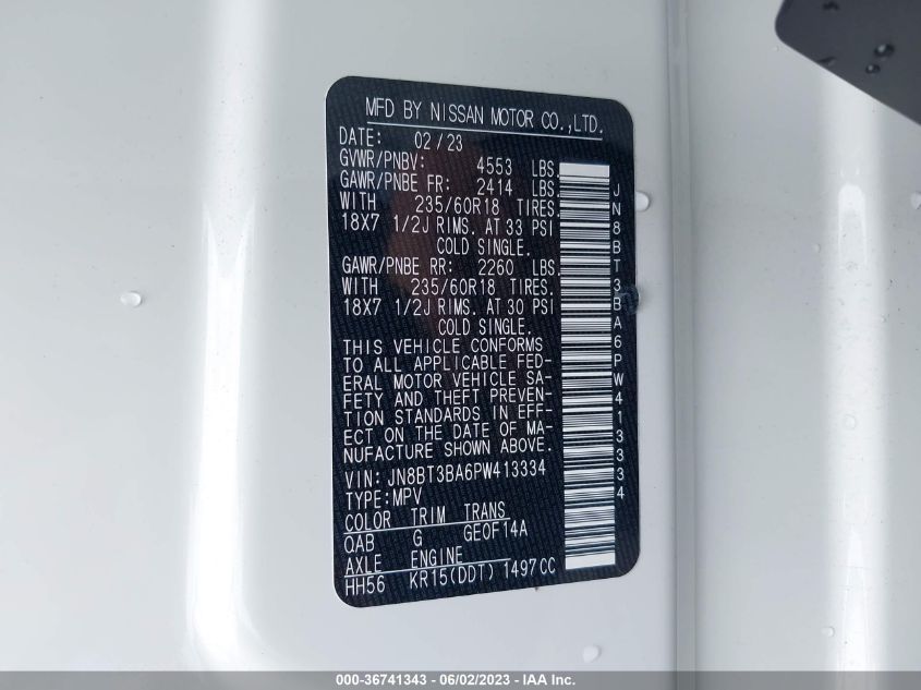 2023 NISSAN ROGUE SV - JN8BT3BA6PW413334