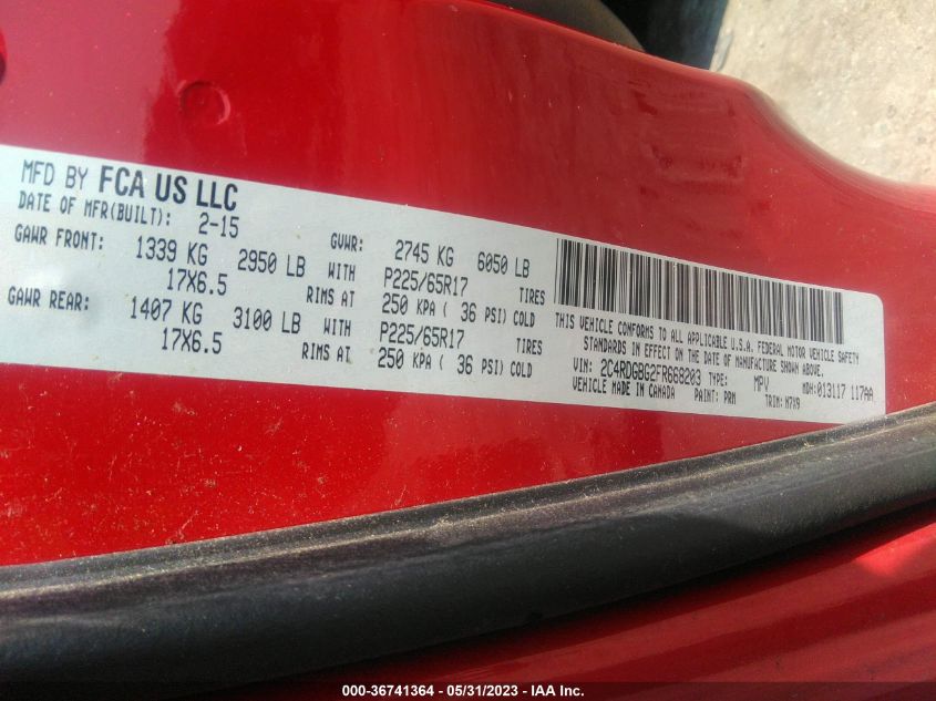 2015 DODGE GRAND CARAVAN SE - 2C4RDGBG2FR668203