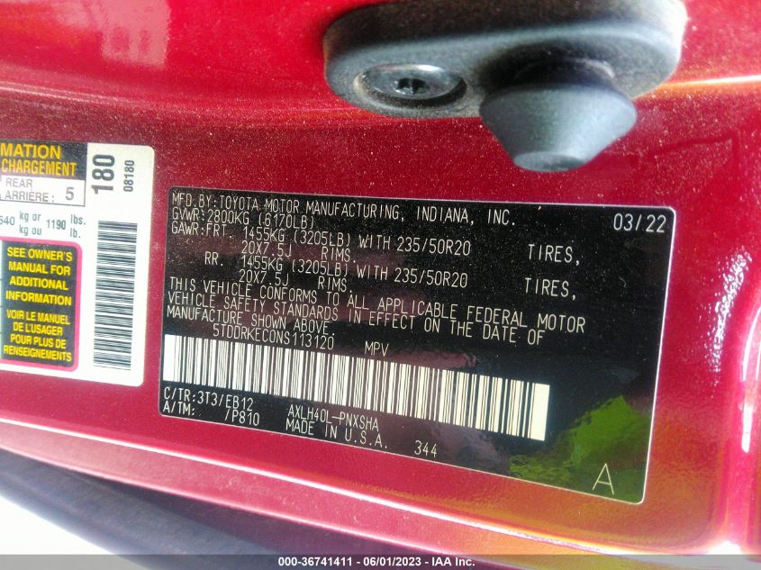 2022 TOYOTA SIENNA XSE - 5TDDRKEC0NS113120