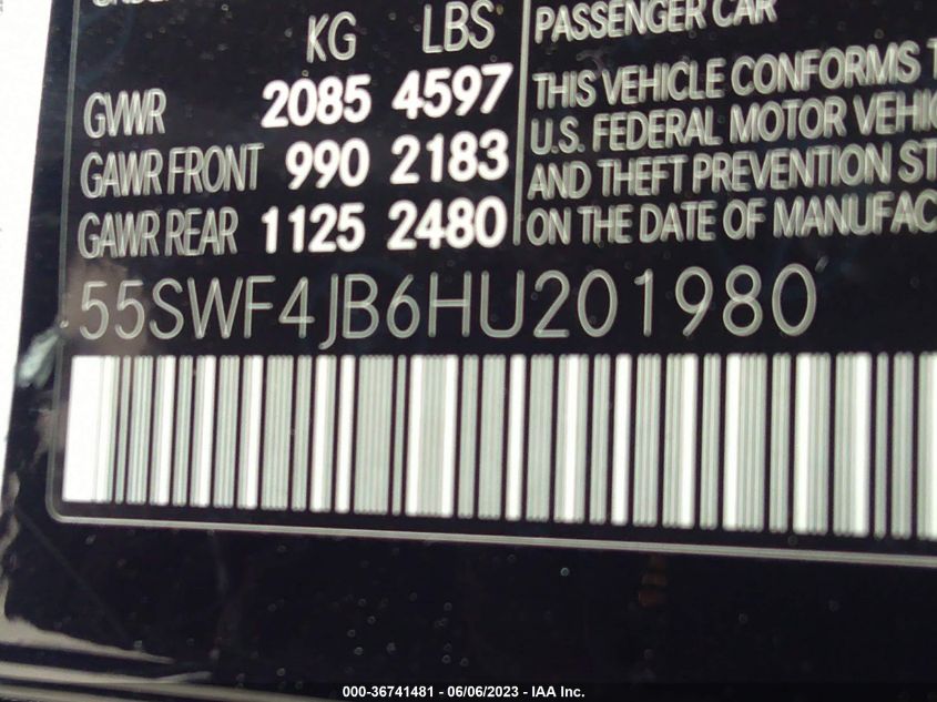 2017 MERCEDES-BENZ C-CLASS C 300 - 55SWF4JB6HU201980