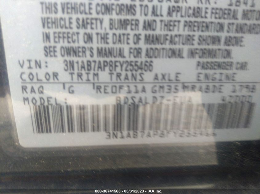 2015 NISSAN SENTRA SV - 3N1AB7AP8FY255466