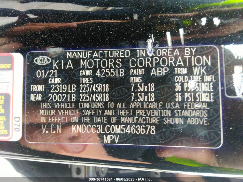 2021 KIA NIRO TOURING - KNDCC3LC0M5463678