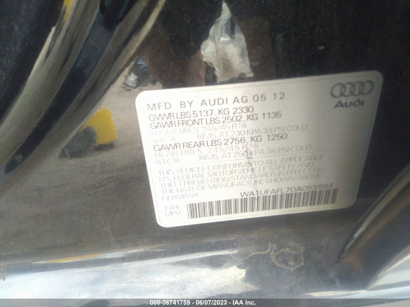 2013 AUDI ALLROAD PREMIUM PLUS WA1UFAFL7DA059984