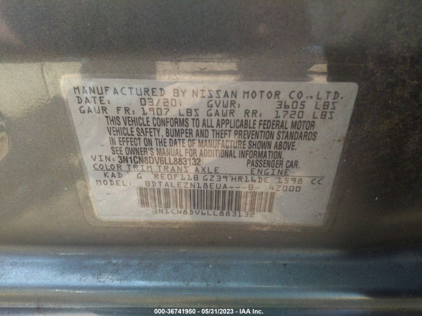 2020 NISSAN VERSA S - 3N1CN8DV6LL883132