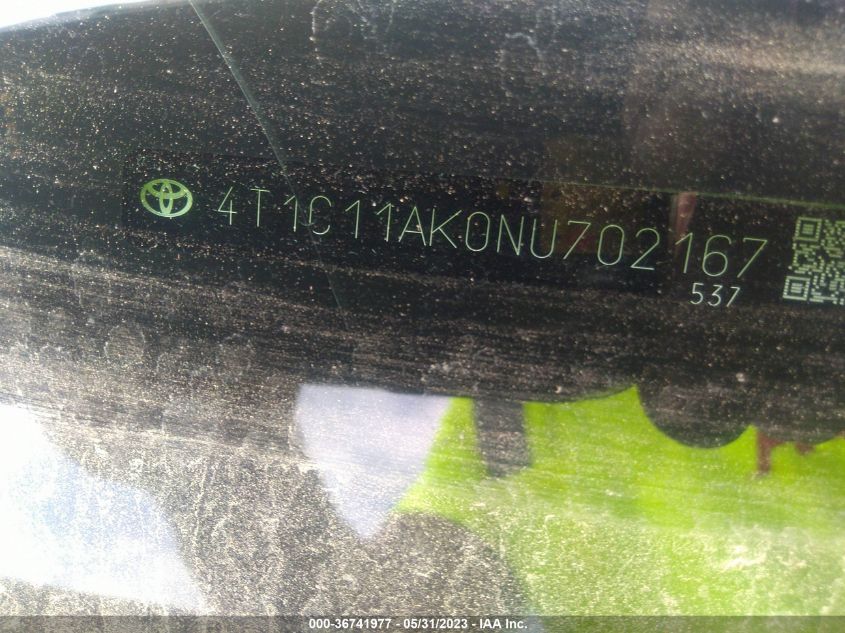 2022 TOYOTA CAMRY LE - 4T1C11AK0NU702167