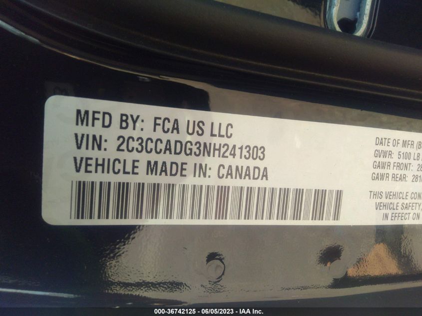 2022 CHRYSLER 300 TOURING L - 2C3CCADG3NH241303
