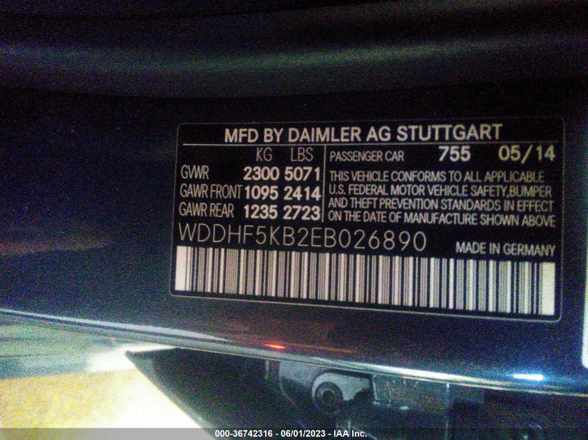 2014 MERCEDES-BENZ E-CLASS E 350 - WDDHF5KB2EB026890