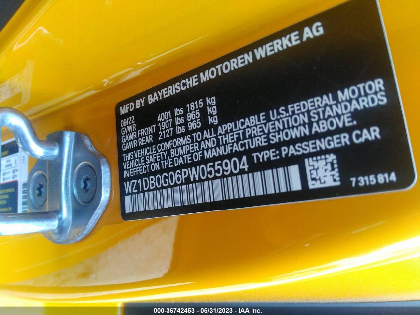 2023 TOYOTA GR SUPRA 3.0/3.0 PREMIUM - WZ1DB0G06PW055904
